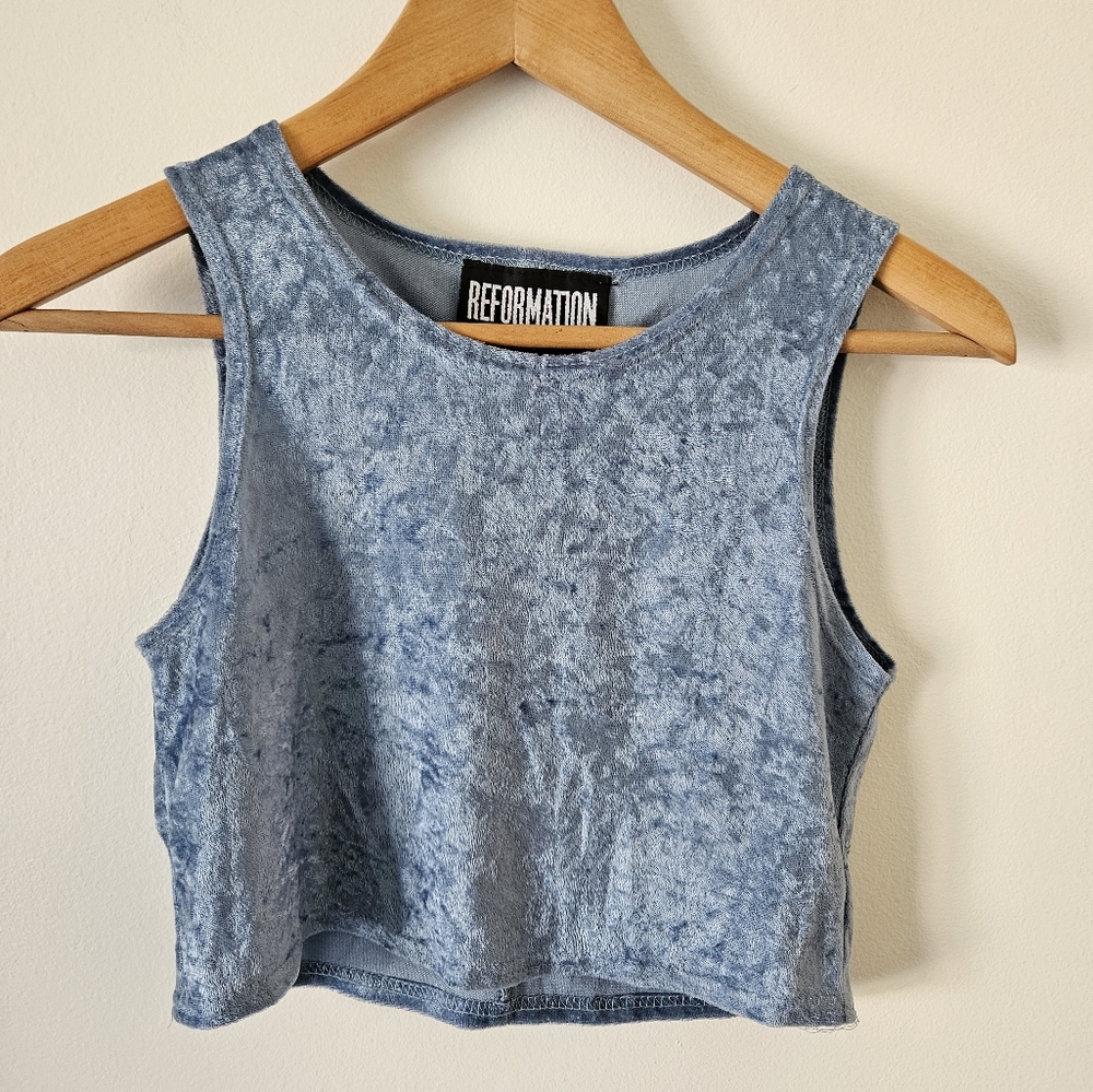 Reformation X urban renewal velour crop top